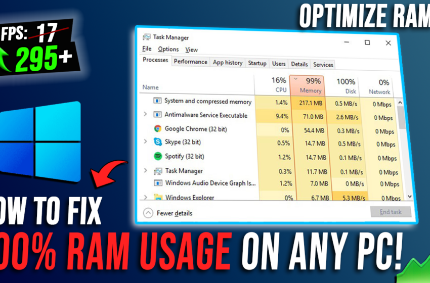  FIX 100% RAM USAGE on WINDOWS – Optimize RAM with BEST SETTINGS✅
